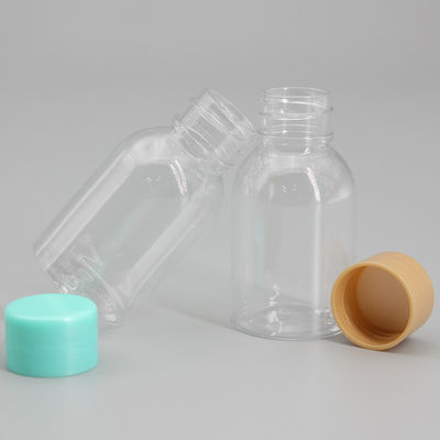 30ml PET Clear Plastic Bottle Mini Round Travel Lotion Essence Spray Cosmetic Packaging Bottle 1oz Small Sample Pocket B