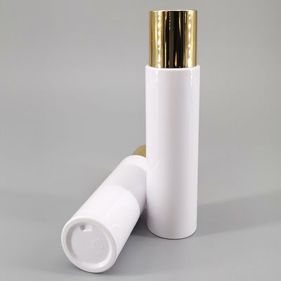 60ml 70ml 80ml White PET Cosmetic Bottle Luxury Gold Screw Cap Cylindrical Plastic Bottle Lotion Cream Makeup Bottle
