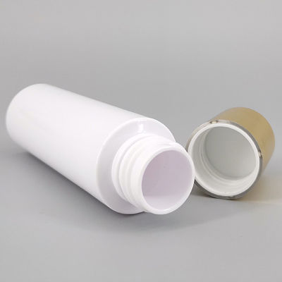 60ml 70ml 80ml White PET Cosmetic Bottle Luxury Gold Screw Cap Cylindrical Plastic Bottle Lotion Cream Makeup Bottle